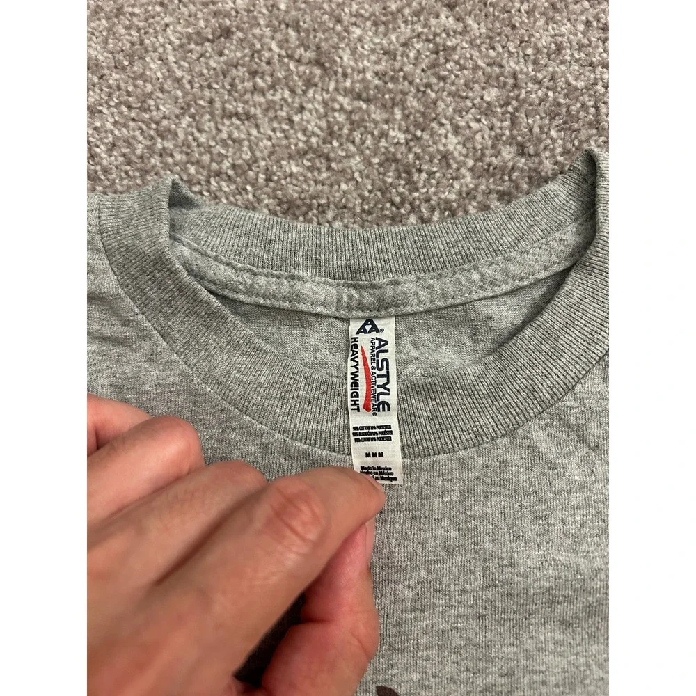 Alstyle Cat Dab Graphic T-Shirt Mens Medium Gray‎ Excellent Short Sleeve Tee